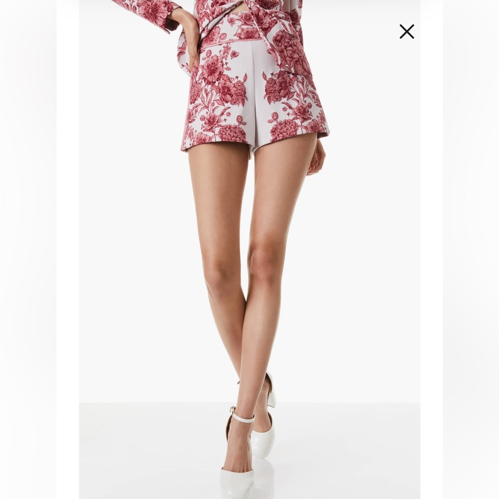 Alice + Olivia Donald Floral High Waist Shorts - Picture 5 of 7